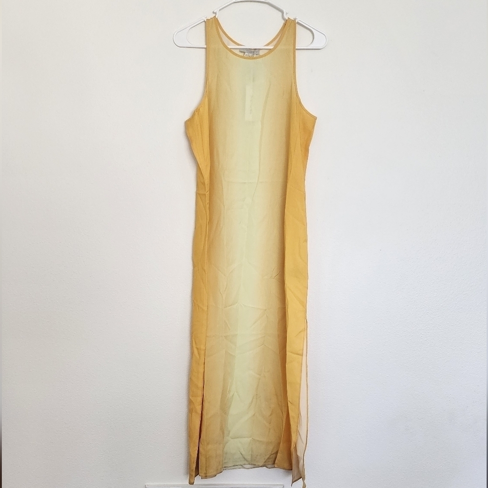 Outerknown Tencil Ellison Summer Slip Dress Size Small In Merigold Yellow